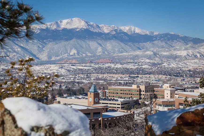 Landscape view of UCCS and Colorado Springs